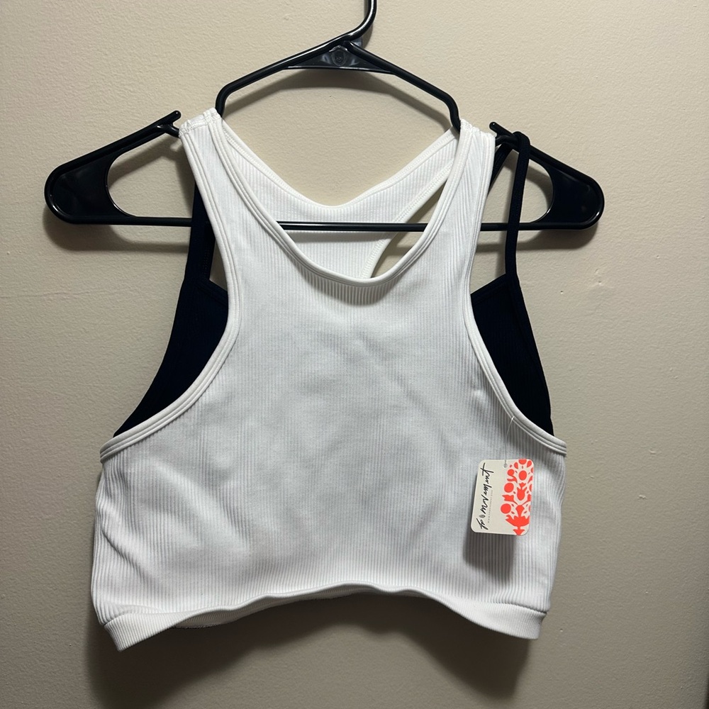 FP Movement White and Black Cropped Tank Top